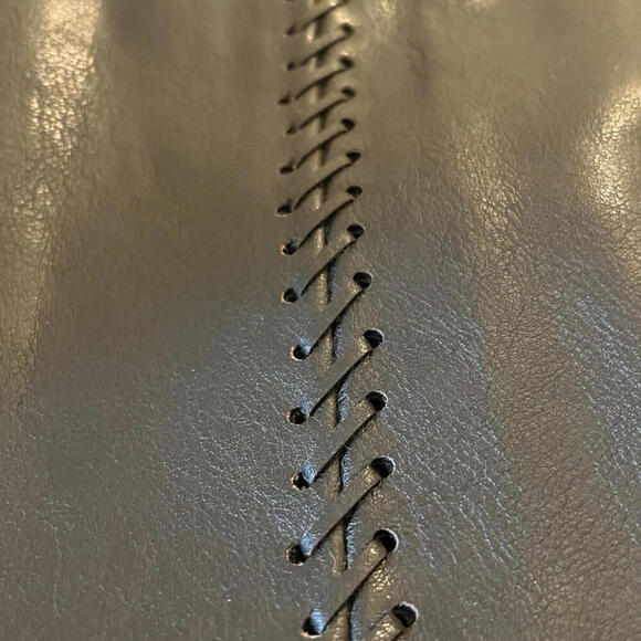 George Black pencil‎ skirt Faux Leather Size 10 With Braided Front, Slit In Back - Picture 3 of 7